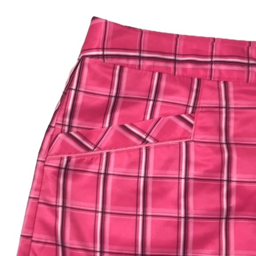 Izod XFG Stretch‎ Pink Plaid Golf Skort Size 10